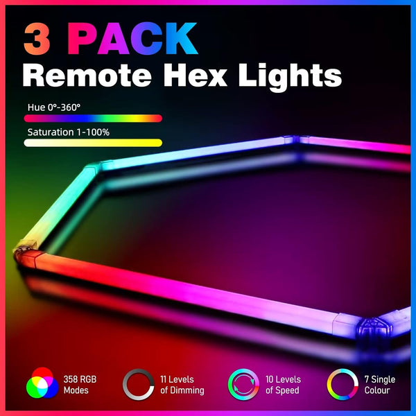 5 Hexagon Grids LED Lighting with 3 Light Modes – Neatfi